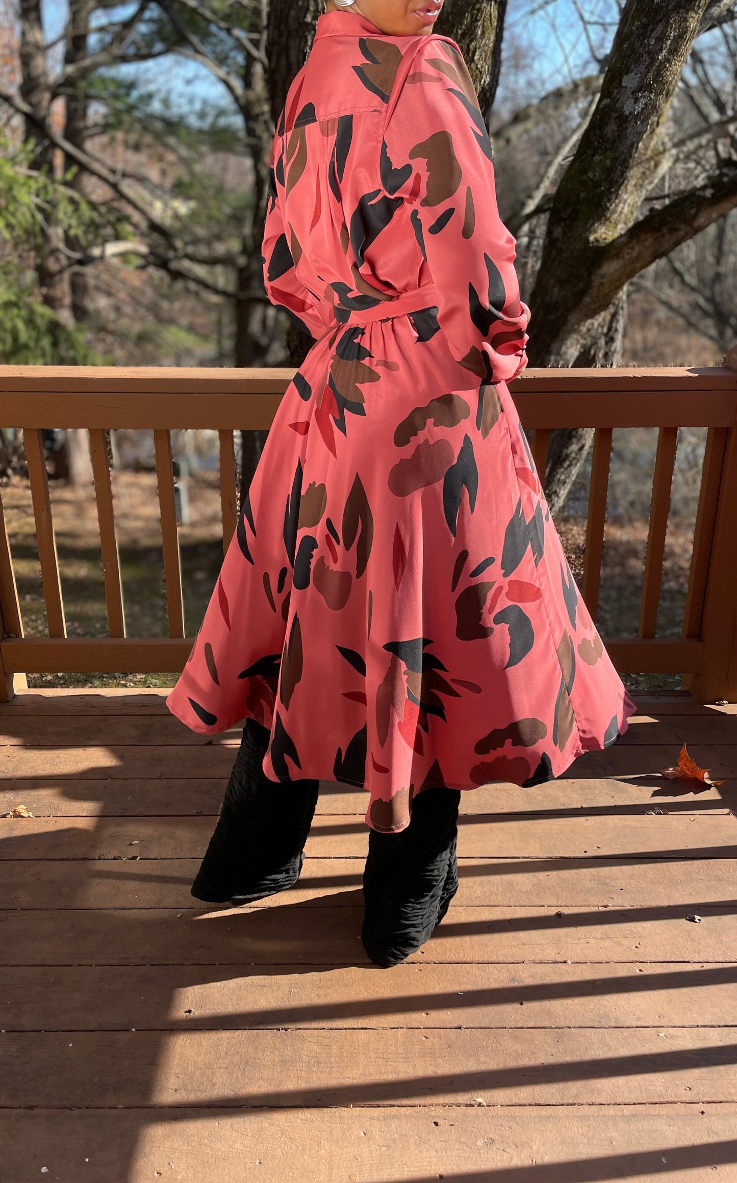 Coral Pink Skirt Set