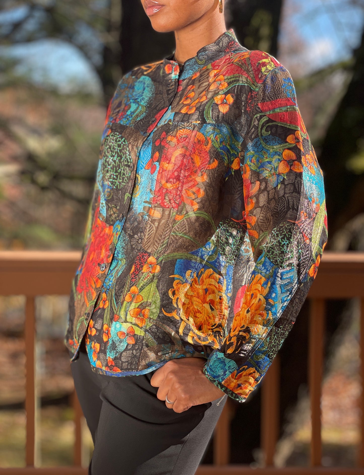 Chico’s Silk Floral Shirt