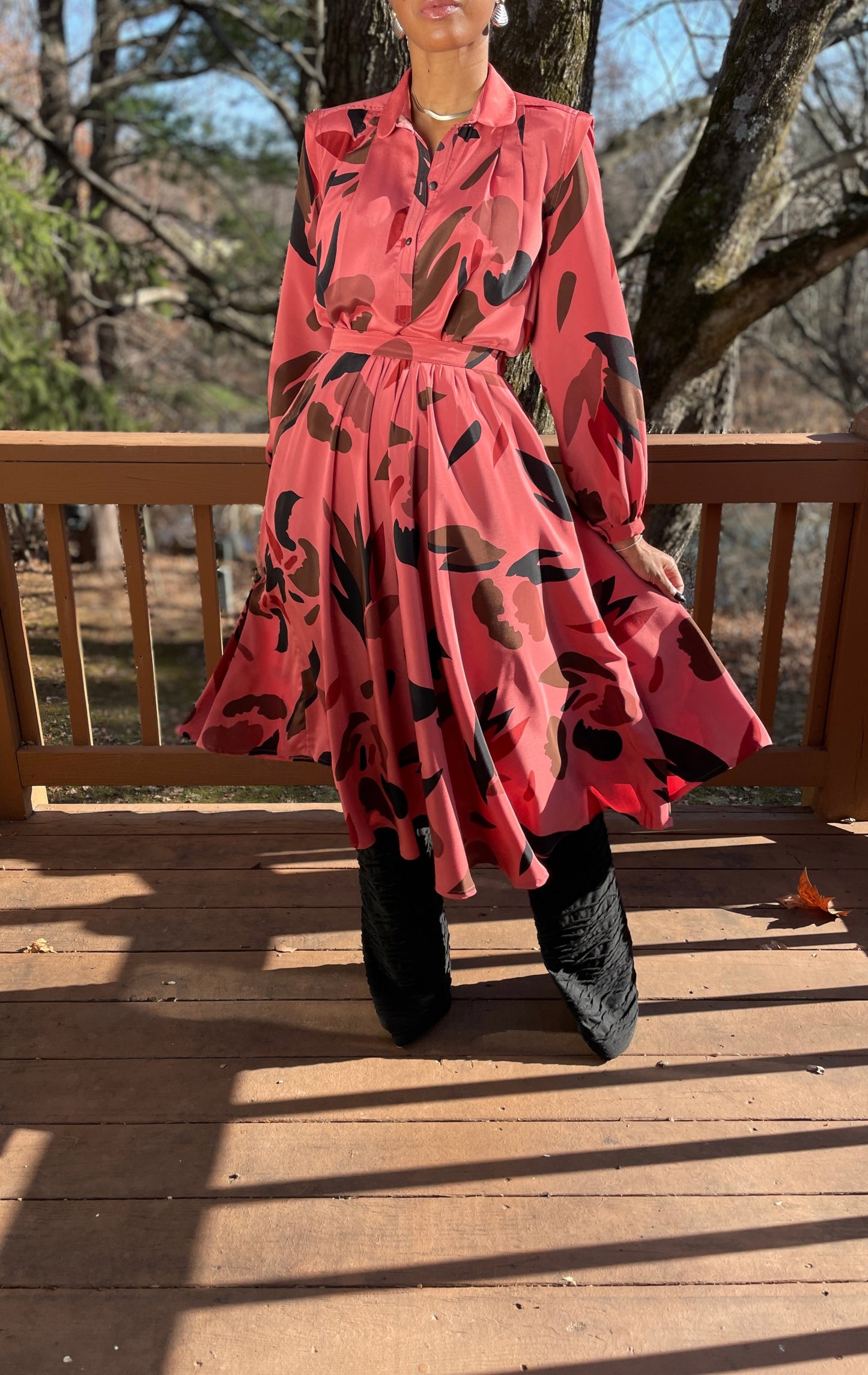 Coral Pink Skirt Set